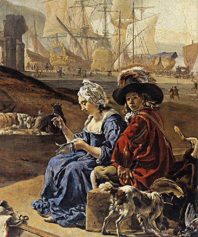 Jan Weenix An Italian Seaport